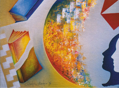Codice - olio su tela - cm 80 x 100 - 1996