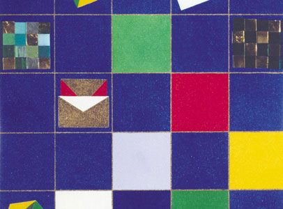 Tessere - olio su tavola con mosaico - cm 60 x 50 - 2004