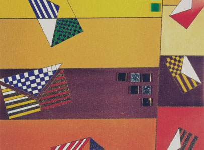 Mosaico - olio su tavola con mosaico - cm 60 x 50 - 2004