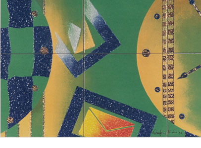 Giorni - ceramica con graniglia - cm 60 x 80 - 2001